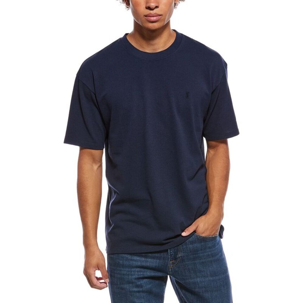 Saint Laurent Mens Cassandre Oversized T-Shirt, Blue